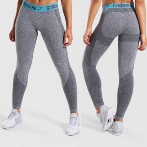 Charcoal Marl/Dusky Teal Mid-Rise Flex Leggings-
Gymshark​
